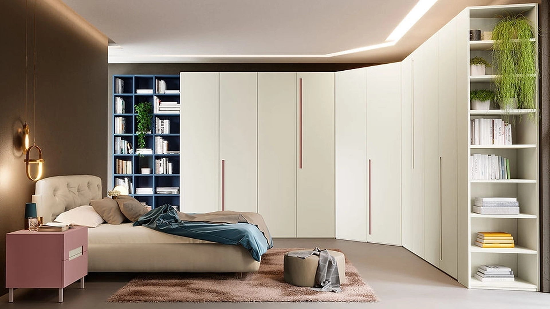 Armadio Battente Light con cabina angolare di Foresi Mobili