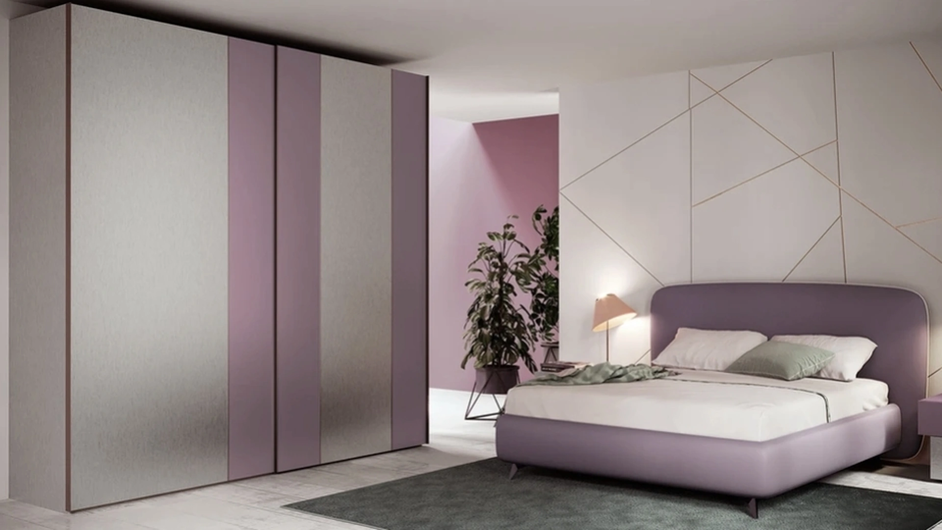 Armadio Scorrevole Edge finitura laccato Metallo e melaminico Bouganville di Foresi Mobili