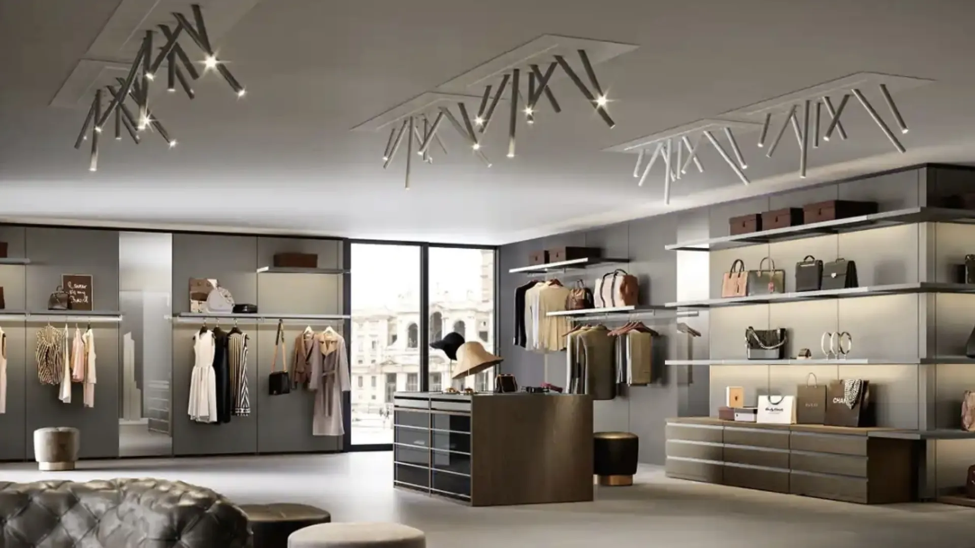 Cabina armadio stile boutique Gemini G227 di Moretti Compact Giorno Notte
