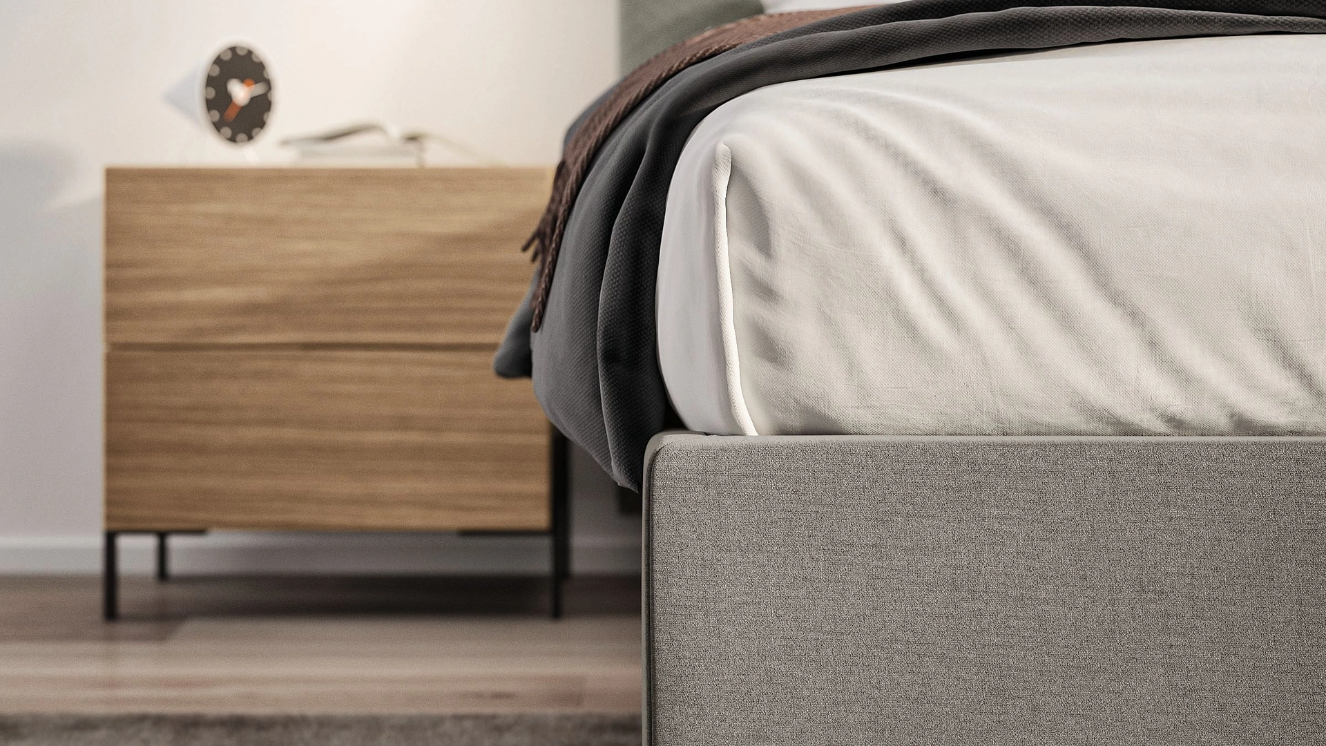 Comodino in rovere nodato Velvet di Spagnol Mobili