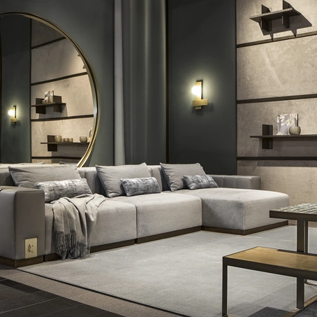 Divano con penisola Vietri di Cantori