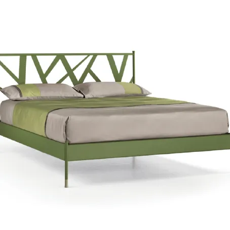 Letto con testiera intrecciata Bamboo di Cantori