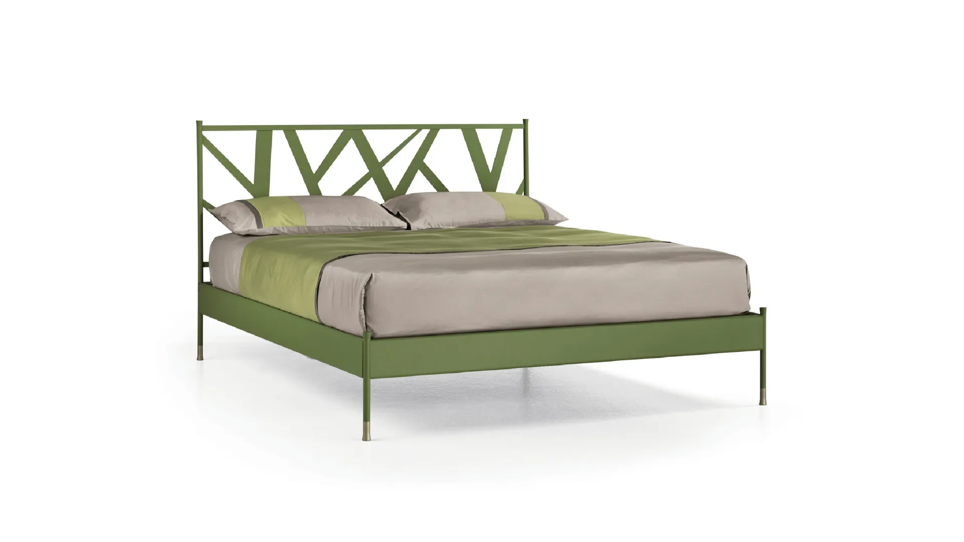 Letto con testiera intrecciata Bamboo di Cantori