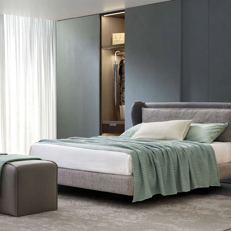 Letto Charles in tessuto imbottito di Rosini Night