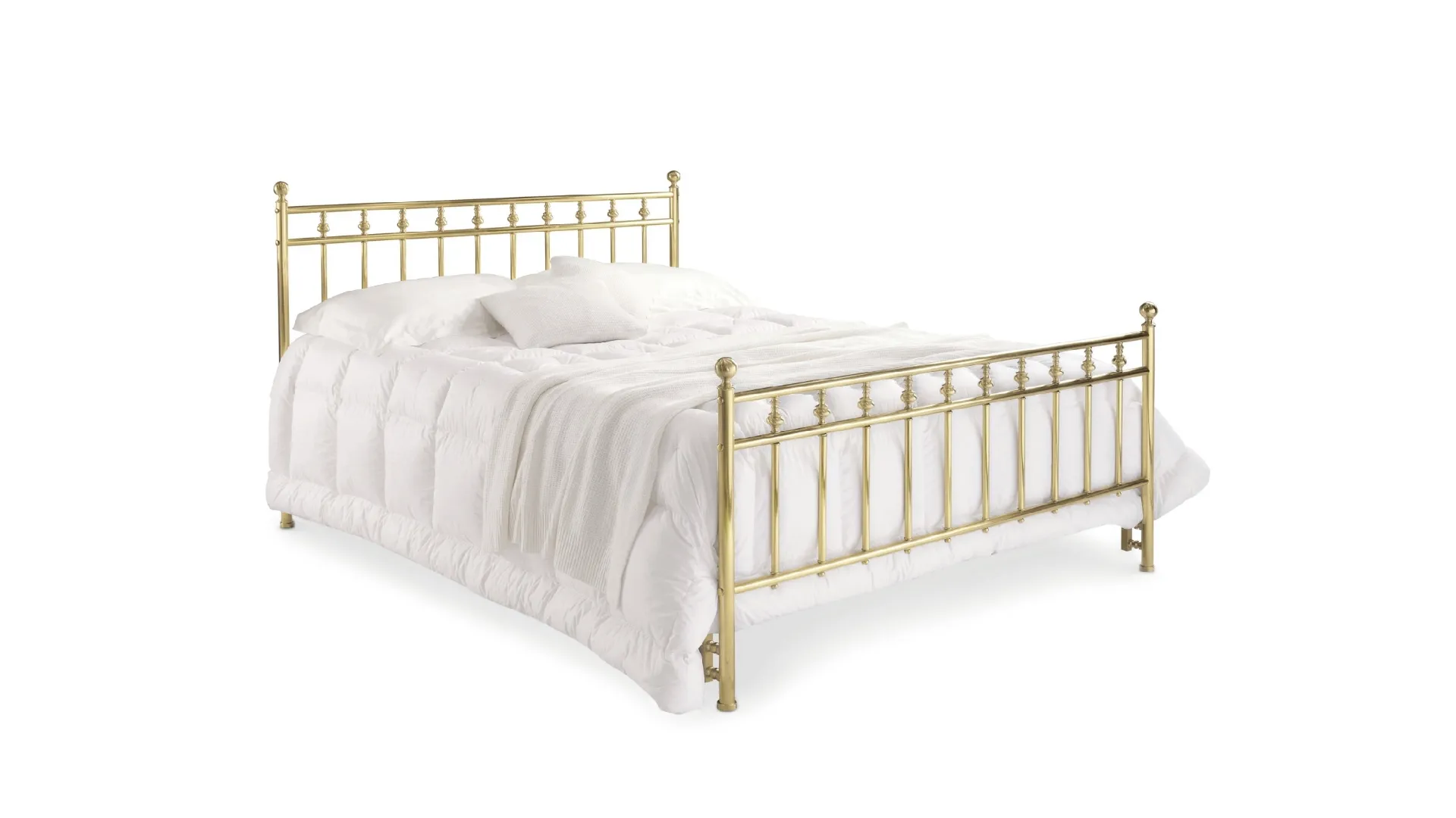 Letto matrimoniale Denis in ottone di Cantori