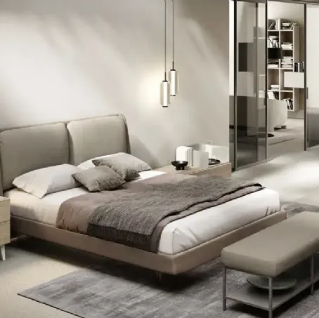 Letto Felis M14 con testiera imbottita di Moretti Compact Giorno Notte