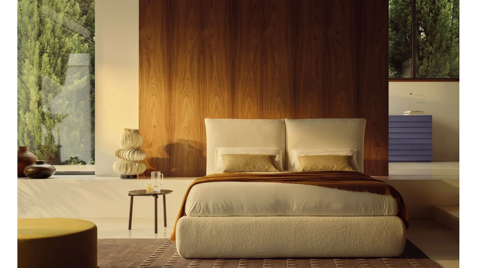 Letto in tessuto imbottito Liz di Bolzan Letti