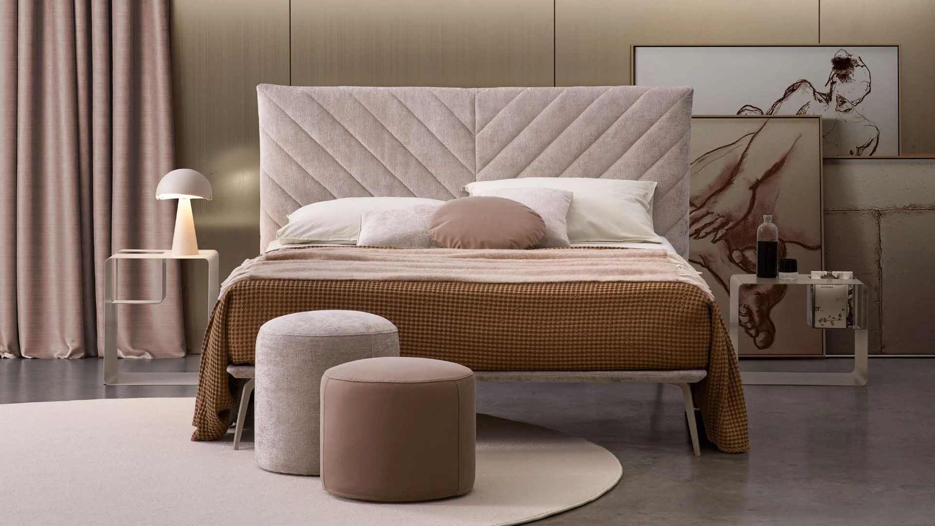 Letto in tessuto Narciso di Rosini Night