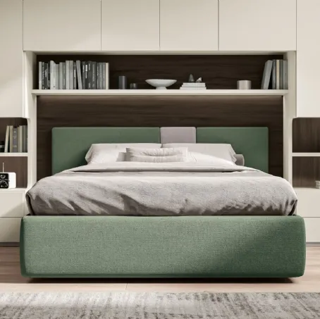 Letto matrimoniale in tessuto Pentagramma di Spagnol Mobili