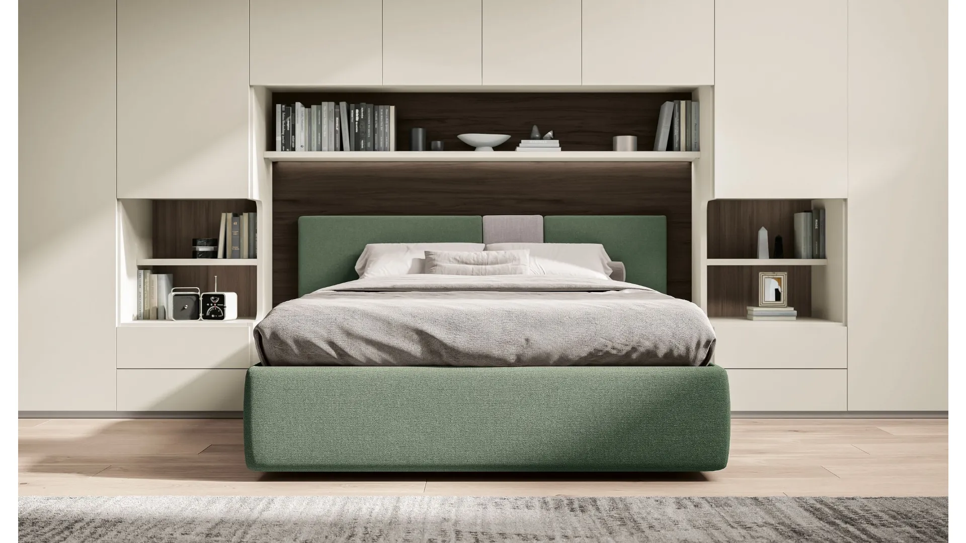 Letto matrimoniale in tessuto Pentagramma di Spagnol Mobili
