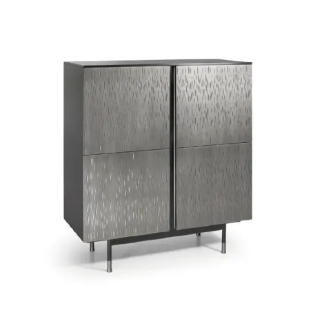 Madia Melody Rain Cabinet in legno rivestita in metallo di Cantori