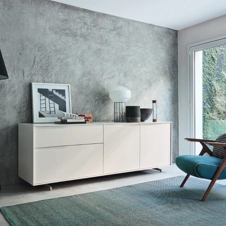 Madia Vela 02 in laccato Magnolia di Sangiacomo