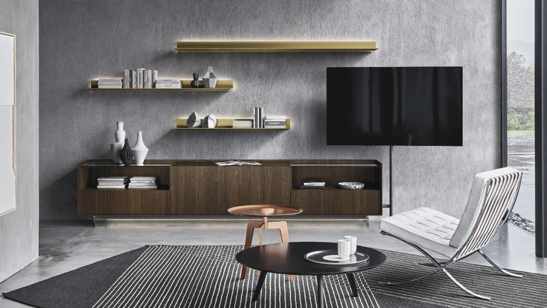 Parete Attrezzata Cabaret Glass 03 di Sangiacomo