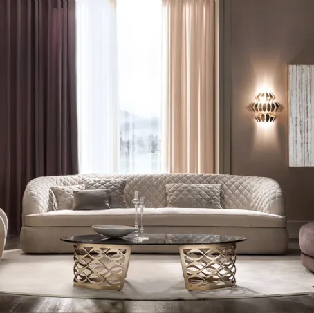 Poltroncina in tessuto con schienale in pelle Twist di Cantori